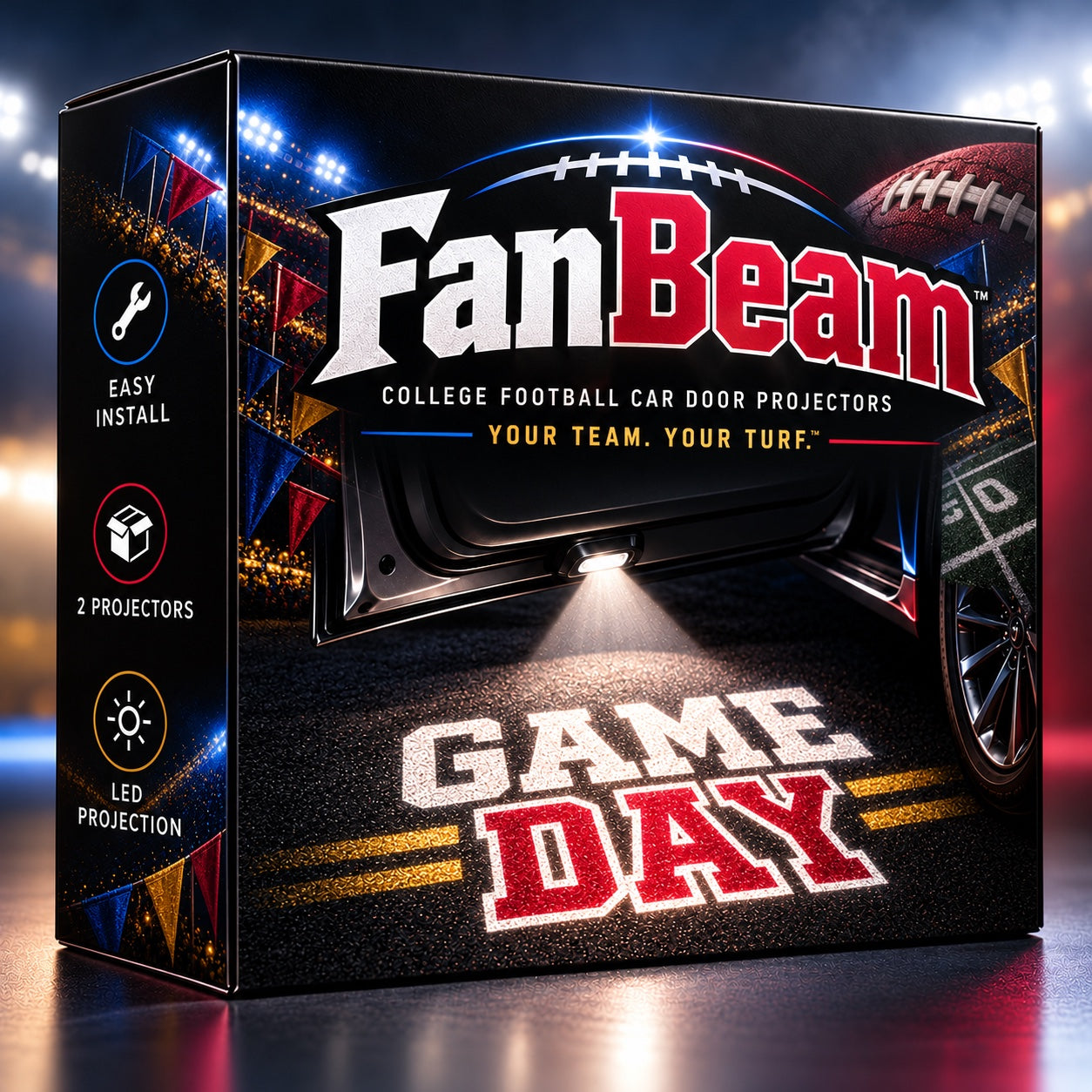 FanBeam college football car door projector box